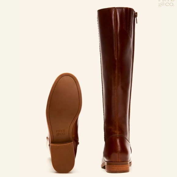 Frye Jolie Whip Cognac Leather Knee High Tall Boot - Picture 4 of 11